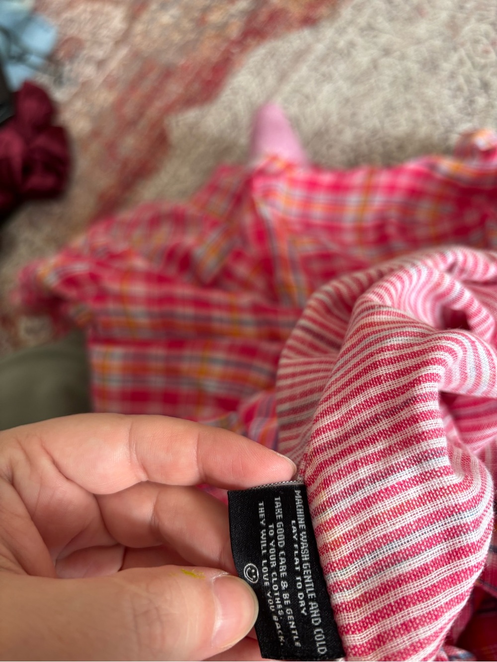 NWOT Nettle Studios OS Pink Plaid Shirt Dress - Picture 4 of 6